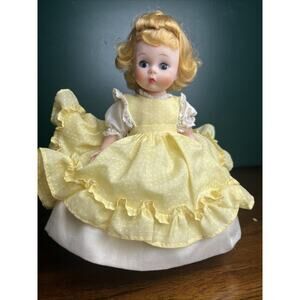 Vintage Madame Alexander-kins 8” Doll Amy #781 Blond Hair, Yellow Dress & Shoes